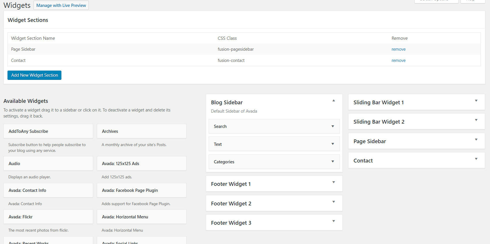 Wordpress widgets