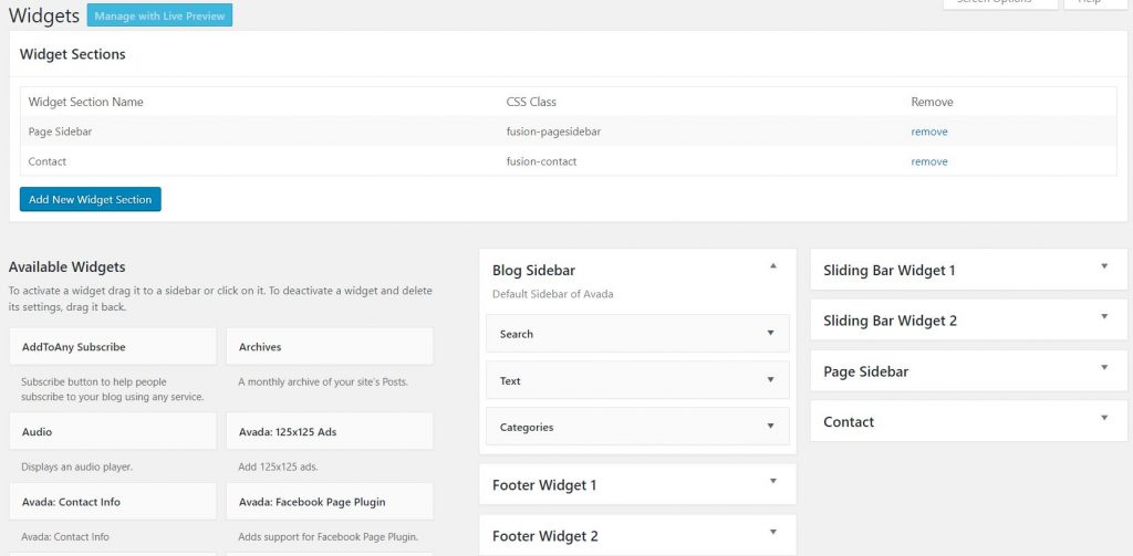 WordPress widgets